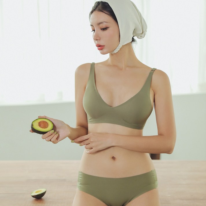버블돌 일리노이 심리스 노와이어 브라렛 + 누디팬티 세트