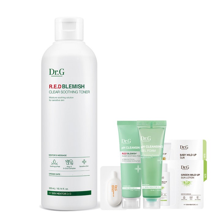 닥터지 레드블레미쉬 클리어 수딩토너 300ml + 닥터지 5종 키트, 1세트