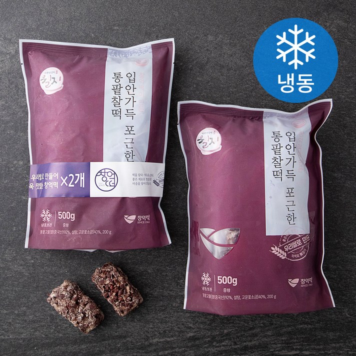 창억 입안가득 포근한 통팥찰떡 (냉동), 500g, 2팩