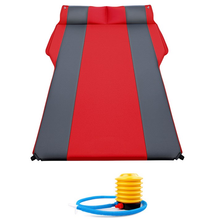 킨톤 베이직 자충 에어 차박 매트리스 레드 + 핸드 펌프 세트, SUV