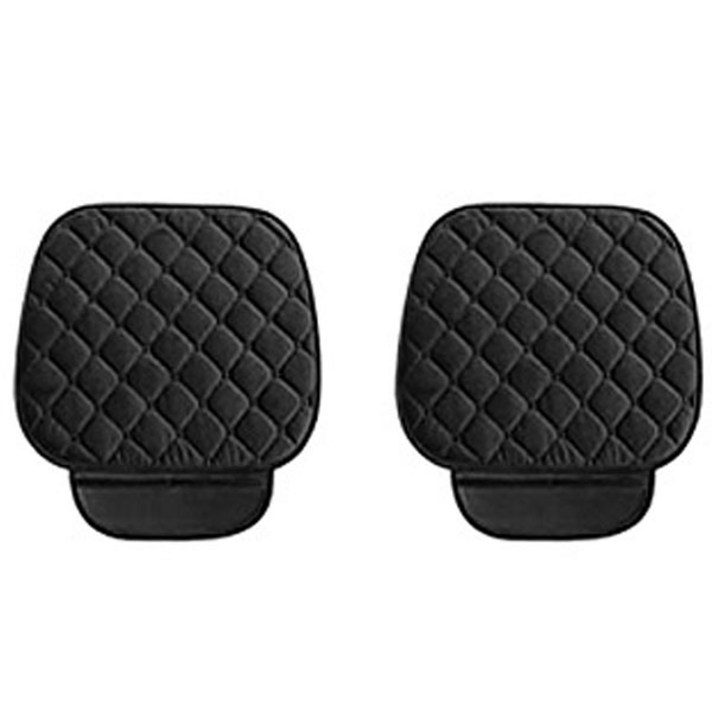 케이엠모터스 극세사 퀼팅 차량용 겨울 앞좌석 1인 방석, 블랙, 2개