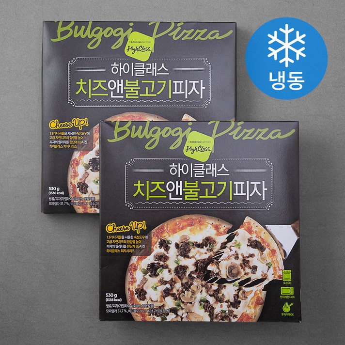 푸딩팩토리 하이클래스 치즈앤불고기 피자 (냉동), 530g, 2개