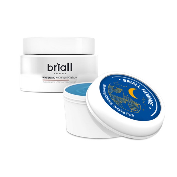 브리올옴므 미백기능성 각질관리 수분크림 100ml + 슬리핑팩 50ml, 1세트