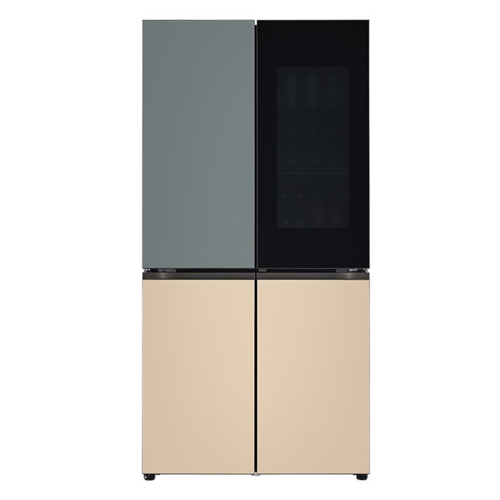LG전자 LG오브제컬렉션 노크온 양문형 냉장고 보타닉 샌드 M870FBS451 870L 방문설치