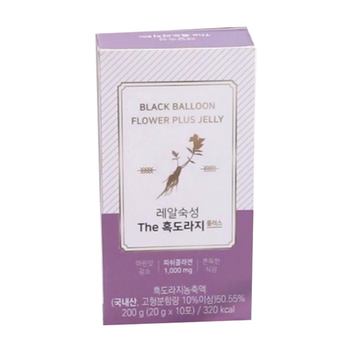 레알숙성 THE 흑도라지 플러스 젤리 스틱형, 20g, 10개
