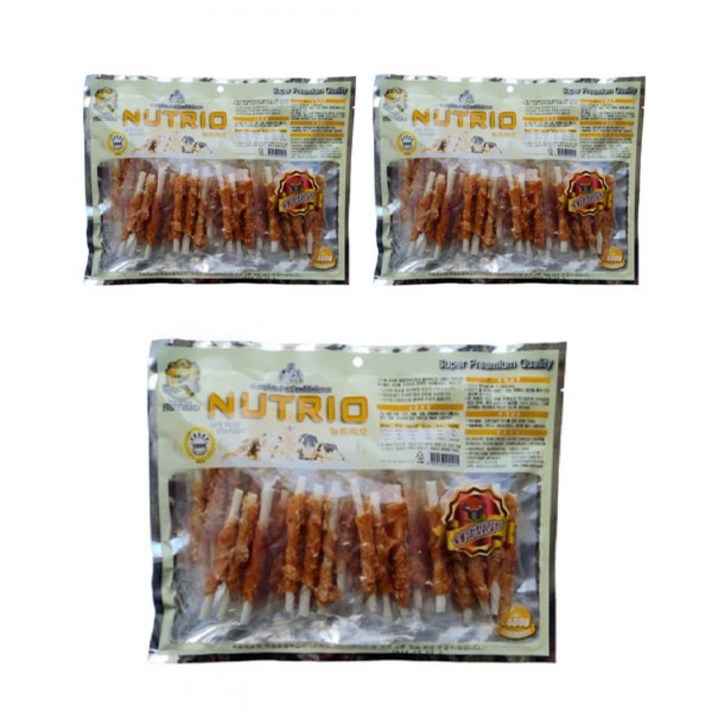 뉴트리오 강아지 스틱사사미 400g, 숯불양념닭갈비, 3개
