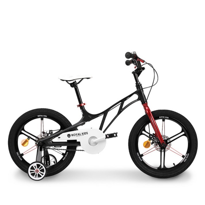 로얄키즈 마그네슘 아동용 자전거 보조바퀴 120cm이상, 블랙