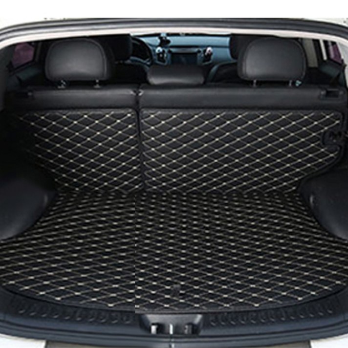 호구몰 가죽 퀄팅 바닥일체형 트렁크매트 블랙 + 2열 등받이 매트 풀세트, 블랙+블랙, XM3 2020