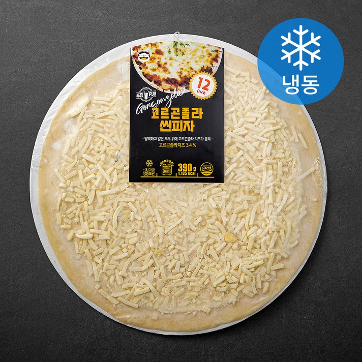 푸딩팩토리 고르곤졸라 씬피자 (냉동), 390g, 1개
