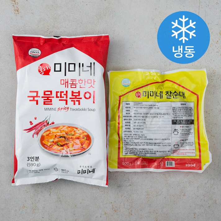 미미네 매콤한맛 국물떡볶이 590g + 찰순대 500g 세트 (냉동), 1세트