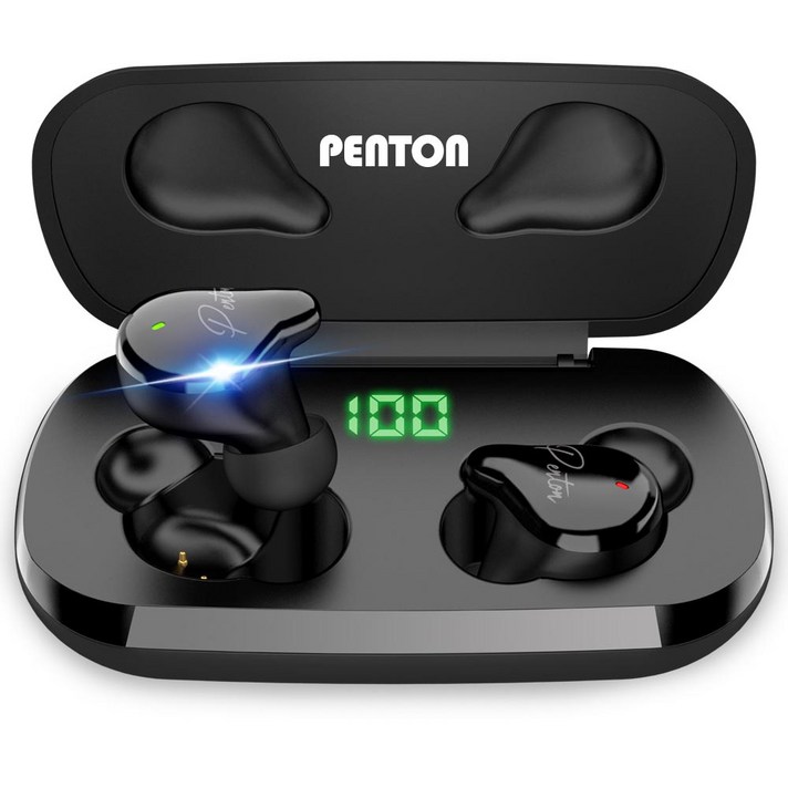 펜톤 TSX 플렉스 LED 무선 블루투스 5.1 이어폰, Penton flex, 블랙