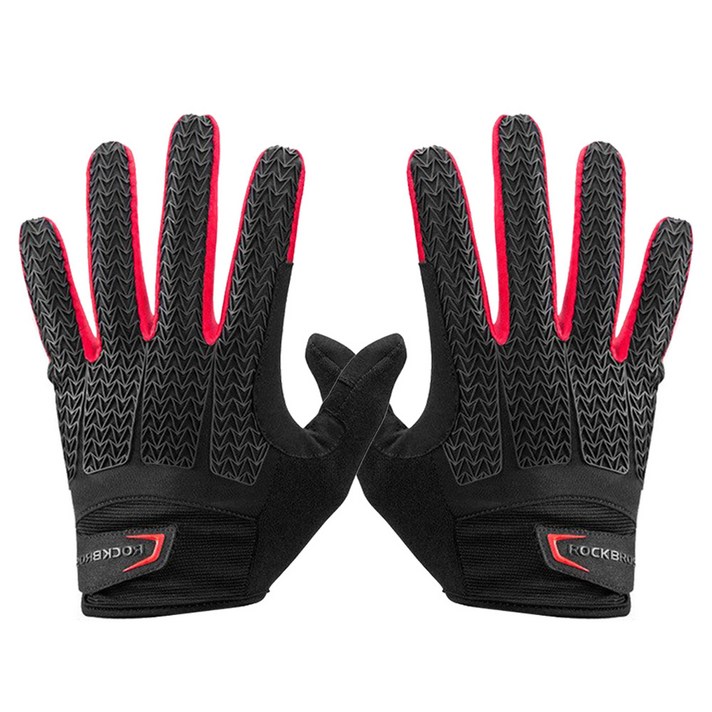 락브로스 충격방지 SBR패드 자전거장갑 S169-1, 블랙 + 레드