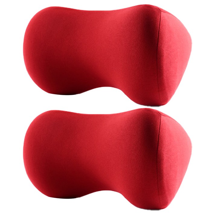 로얄컴포트 차량용 메모리폼 목쿠션 2p, 시그니처 딥레드