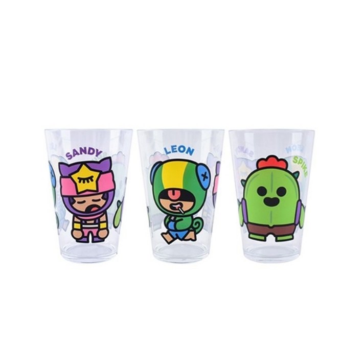 릴팡 브롤스타즈 파티 점보컵 500ml BR6580, 혼합색상, 3개
