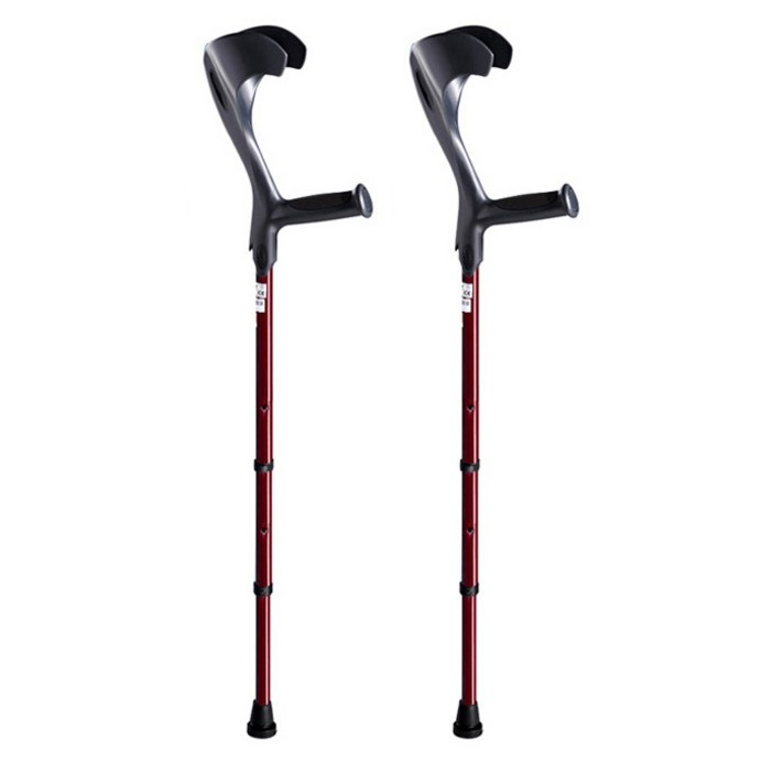 애이도 프랑스컬러 엘보클러치 알루미늄 목발 검정 + 버건디, 2개