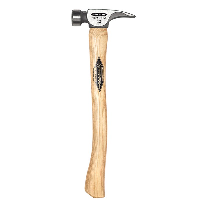 스틸레토 티타늄 평면머리 곡선 나무 손잡이 망치 46cm 340g, TI12SC, 1개