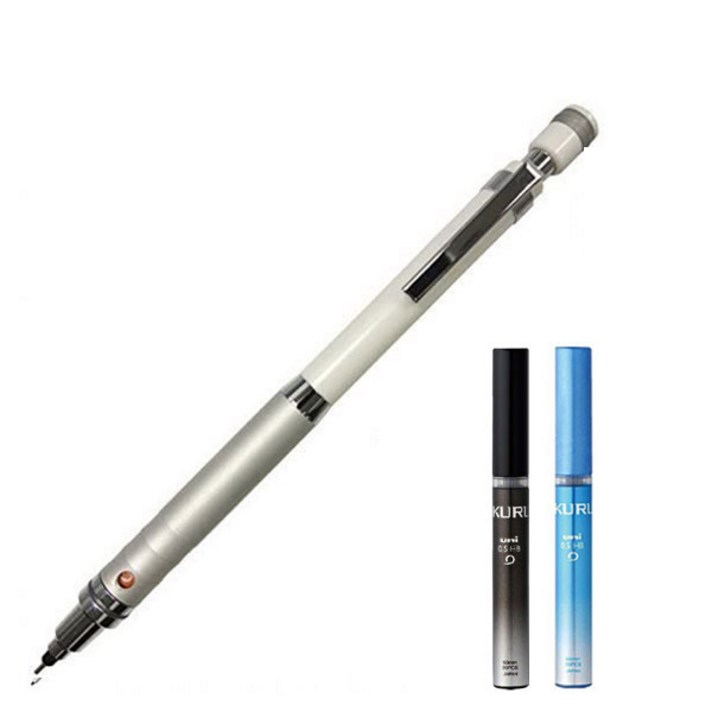 쿠루토가 롤렛모델 샤프 화이트 M5-1012 + 전용 샤프심 HB 2p 세트, 1세트, 0.5mm