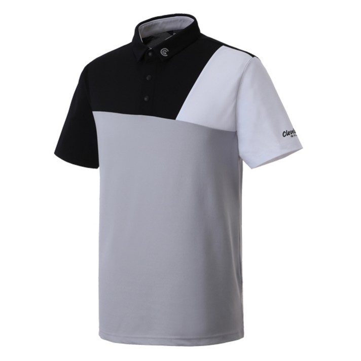 클리브랜드 남성용 골프 UV차단 3단배색 썬그립 카라넥 반팔티셔츠 CGKMTS024