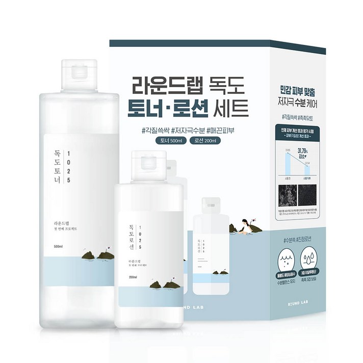 라운드랩 독도 토너 500ml + 로션 200ml 세트, 1세트