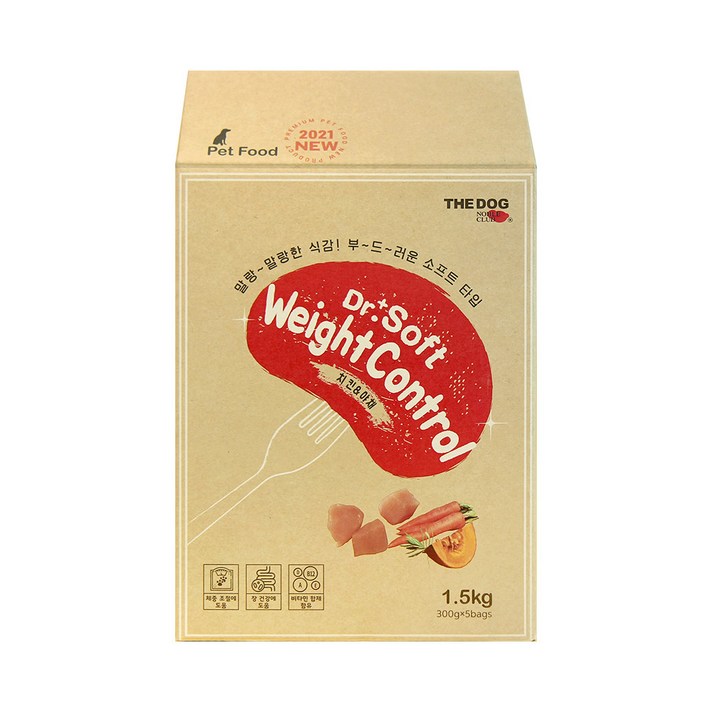 더독 닥터소프트 노령 프리미엄 소프트사료 치킨 웨이트컨트롤, 1.5kg, 닭