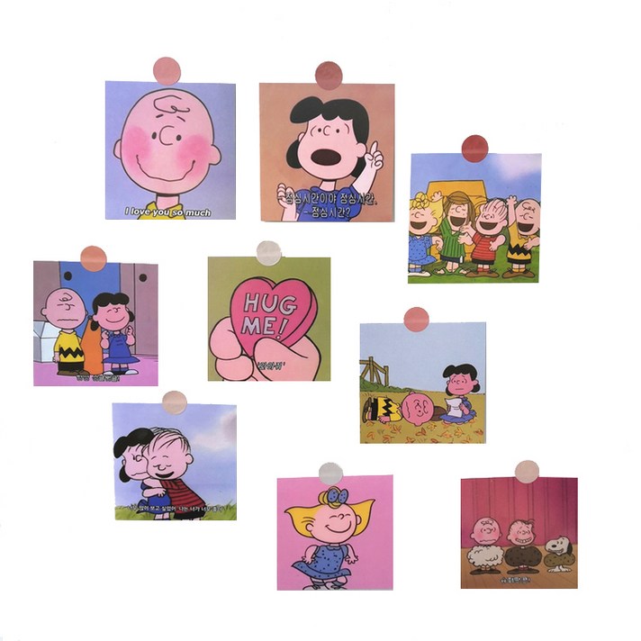 코지먼트 스누피와 친구들 그림엽서 시리즈 세트, 혼합색상, 1세트