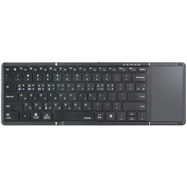 아이노트 터치패드 블루투스 무선 접이식 키보드, 블랙, XFOLDING XK905B, 제조사축