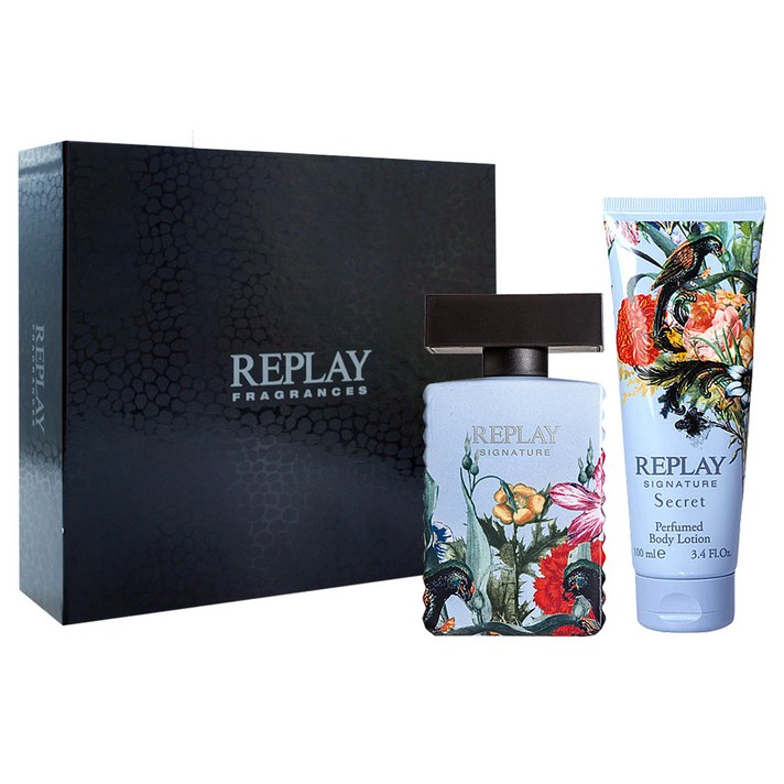 리플레이 시그니처 시크릿 포 우먼 EDT 향수 50ml + 바디로션 100ml, 1세트