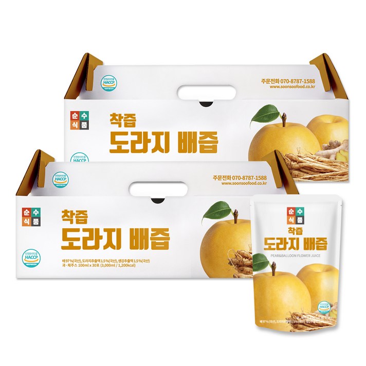 순수식품 도라지 배즙, 100ml, 60개입