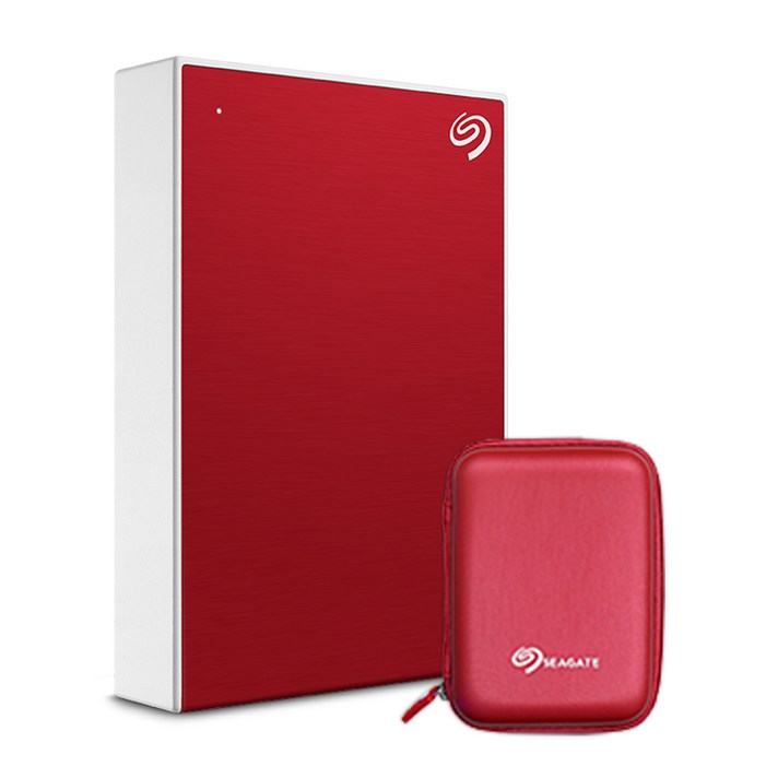 씨게이트 Backup Plus 포터블 외장하드 + 파우치, 4TB, Red