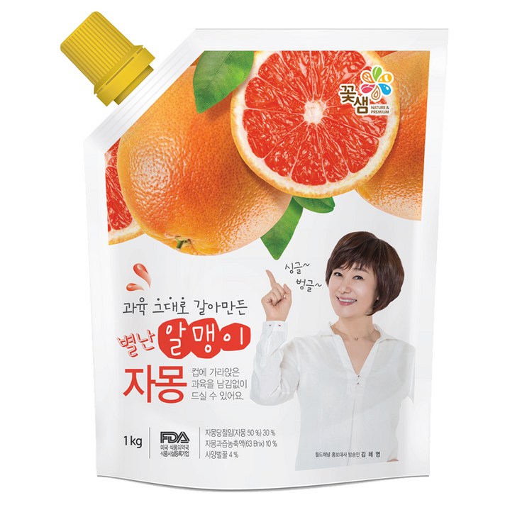 꽃샘식품 별난 알맹이 자몽차, 1kg, 1개