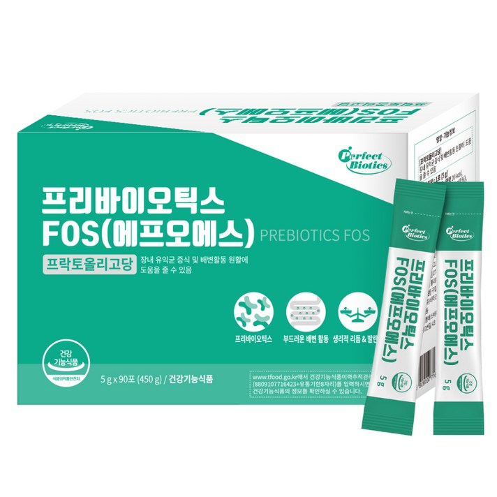 퍼펙트바이오틱스 프리바이오틱스 FOS, 5g, 90포
