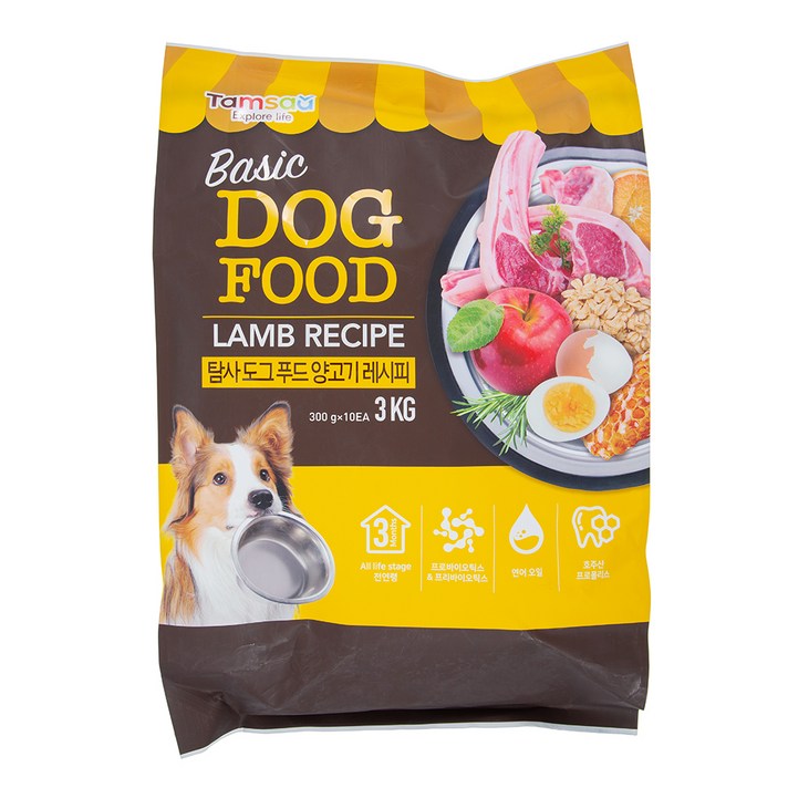 탐사 6free 강아지 사료 양고기 레시피, 3kg, 1개
