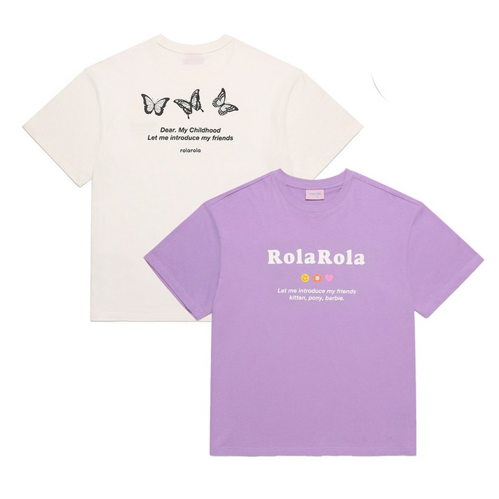 로라로라 여성용 ROLA LETTERNG T-SHIRT 2종 세트 TS-21345