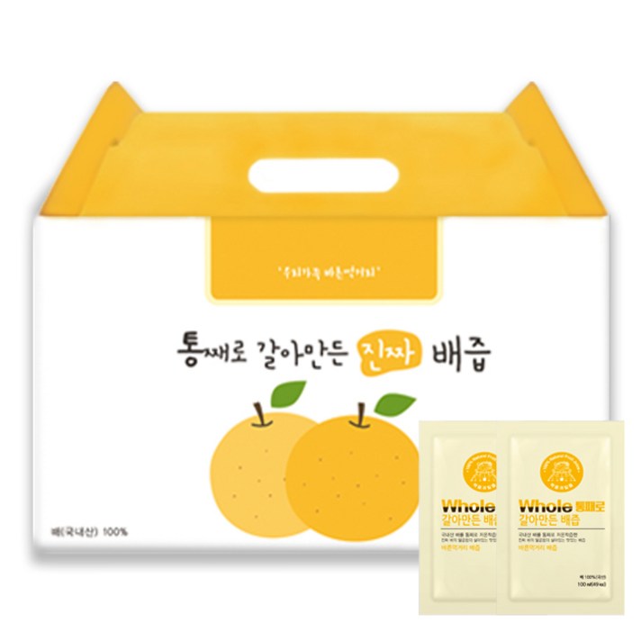 통째로 갈아만든 배즙 일반파우치, 100ml, 50개