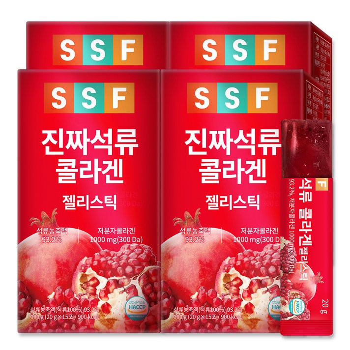 순수식품 진짜 석류 저분자 콜라겐 젤리 스틱, 20g, 60개