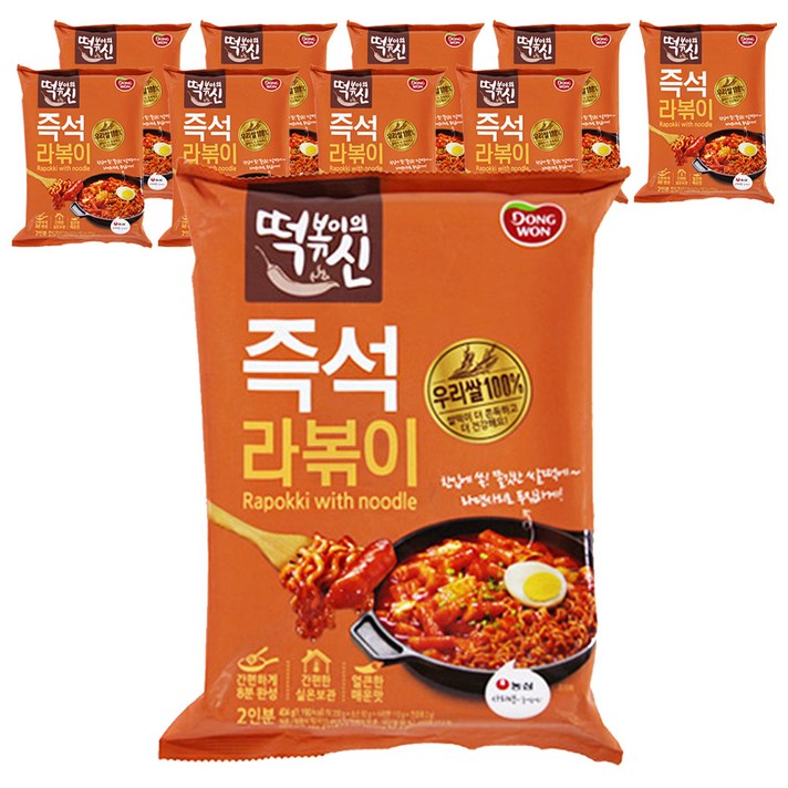 동원 떡볶이의신 즉석라볶이, 404g, 10개입