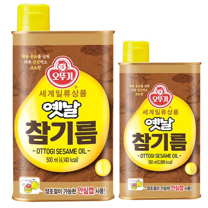 오뚜기옛날 참기름 500 ml + 350 ml, 1세트, 2종