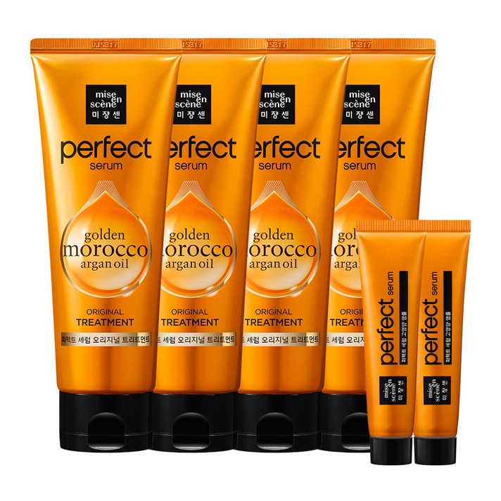 미쟝센 퍼펙트 세럼 트리트먼트 180ml x 4p + 세럼 앰플 15ml x 2p 세트, 1세트