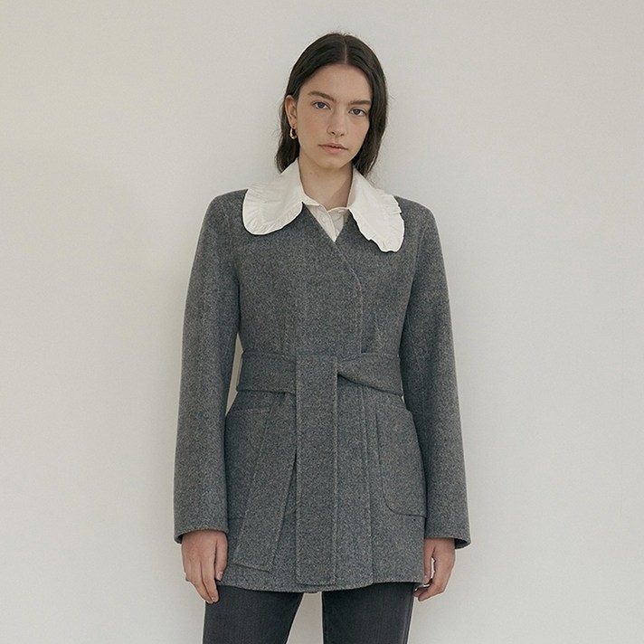 블랭크공삼 여성용 wool herringbone half coat