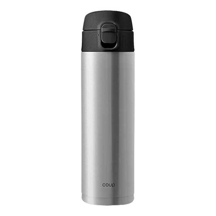COUP 스테인레스 원터치 텀블러, 실버, 470ml