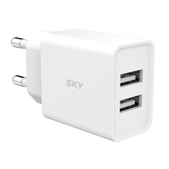 스카이 필 C1 12W USB 듀얼 포트 어댑터, 혼합색상, 1개