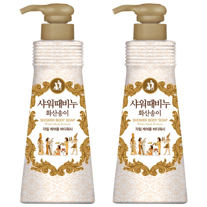 샤워때비누 화이트 머스크향, 500ml, 2개