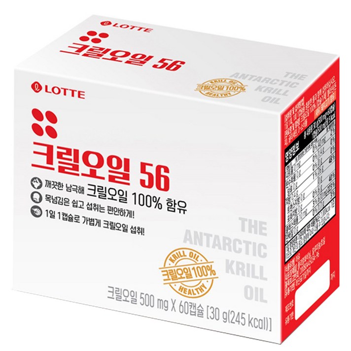 롯데헬스원 크릴오일 56 2개월분, 60캡슐, 1개