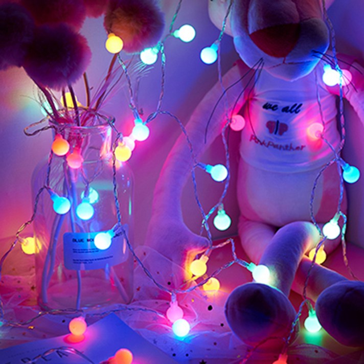 파인블루 무지개 방울 40구 줄조명, One Color