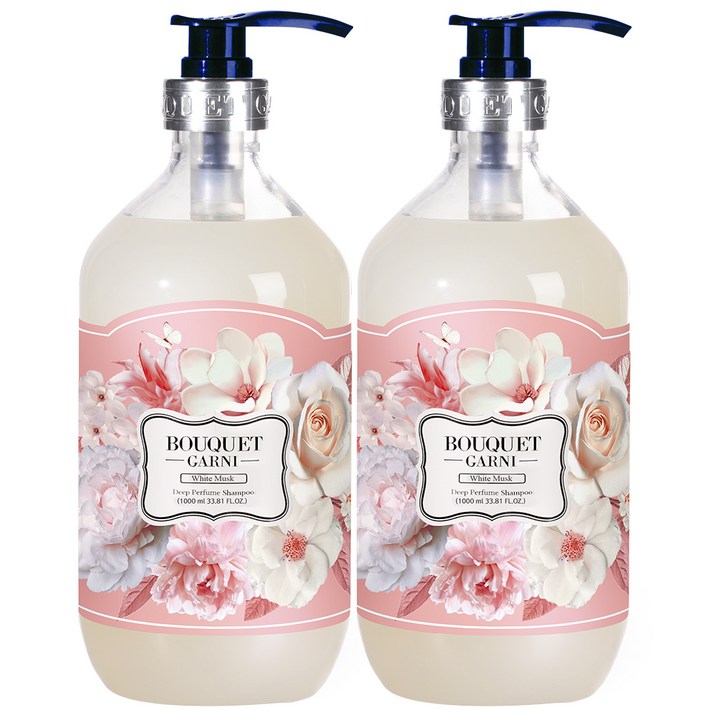 부케가르니 딥퍼퓸 샴푸 화이트머스크, 1000ml, 2개