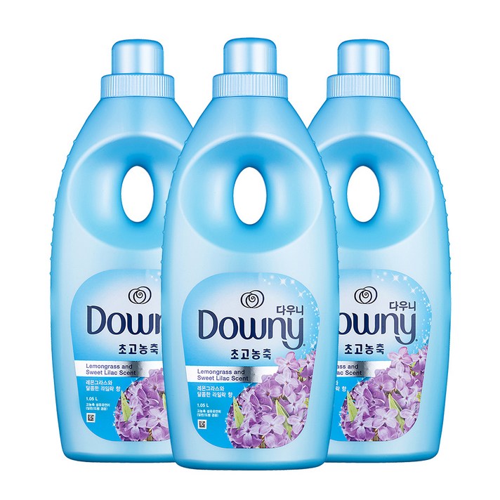 다우니 초고농축 섬유유연제 레몬그라스와 달콤한 라일락향 본품, 1.05L, 3개