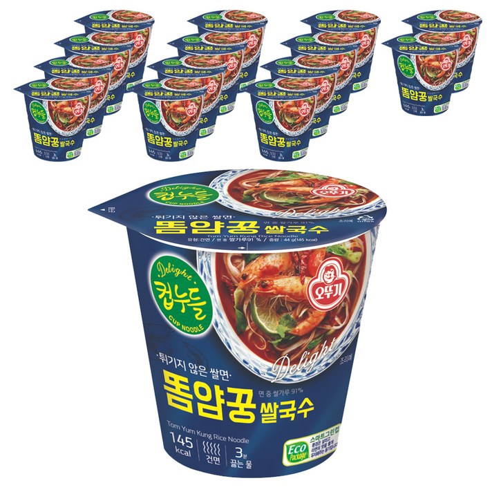 오뚜기 컵누들 똠얌꿍 쌀국수, 44g, 15개