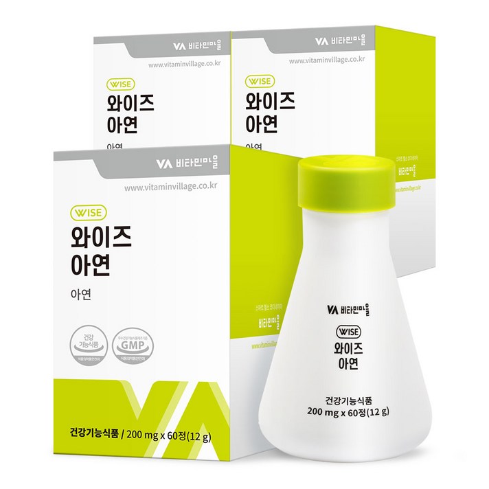 비타민마을 와이즈 아연, 60정, 3개