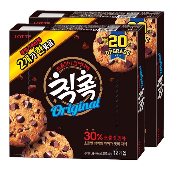 롯데 칙촉 오리지널, 168g, 2개