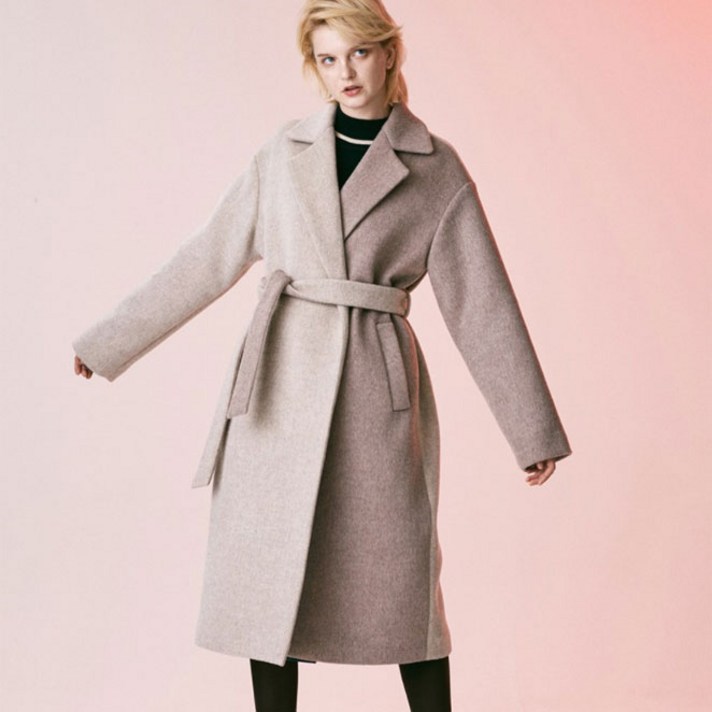 오앨 여성용 HALF AND HALF CASHMERE WOOL COAT